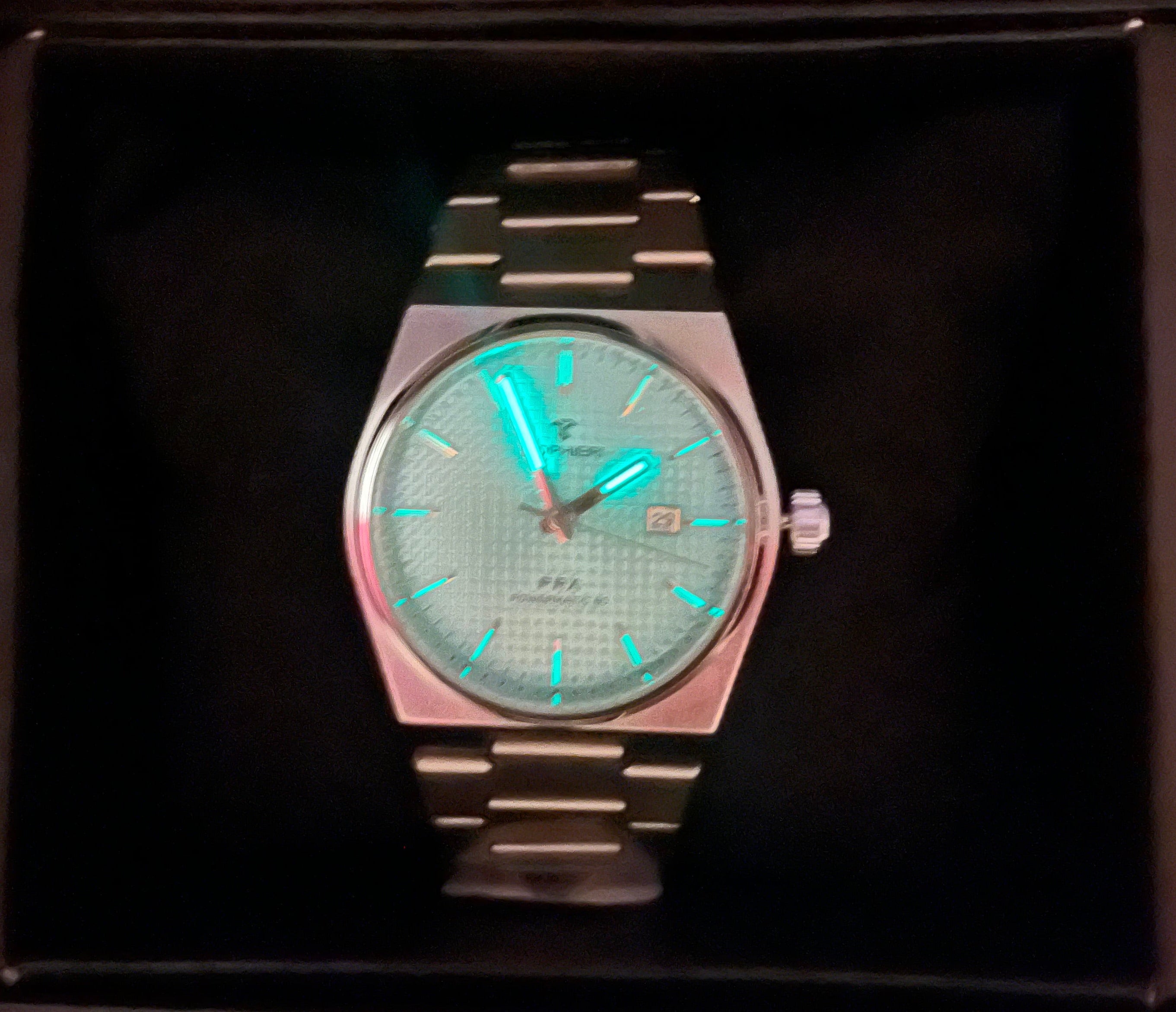 BOPHIERI WATCH 
PRX TIFNY dial with silver chain