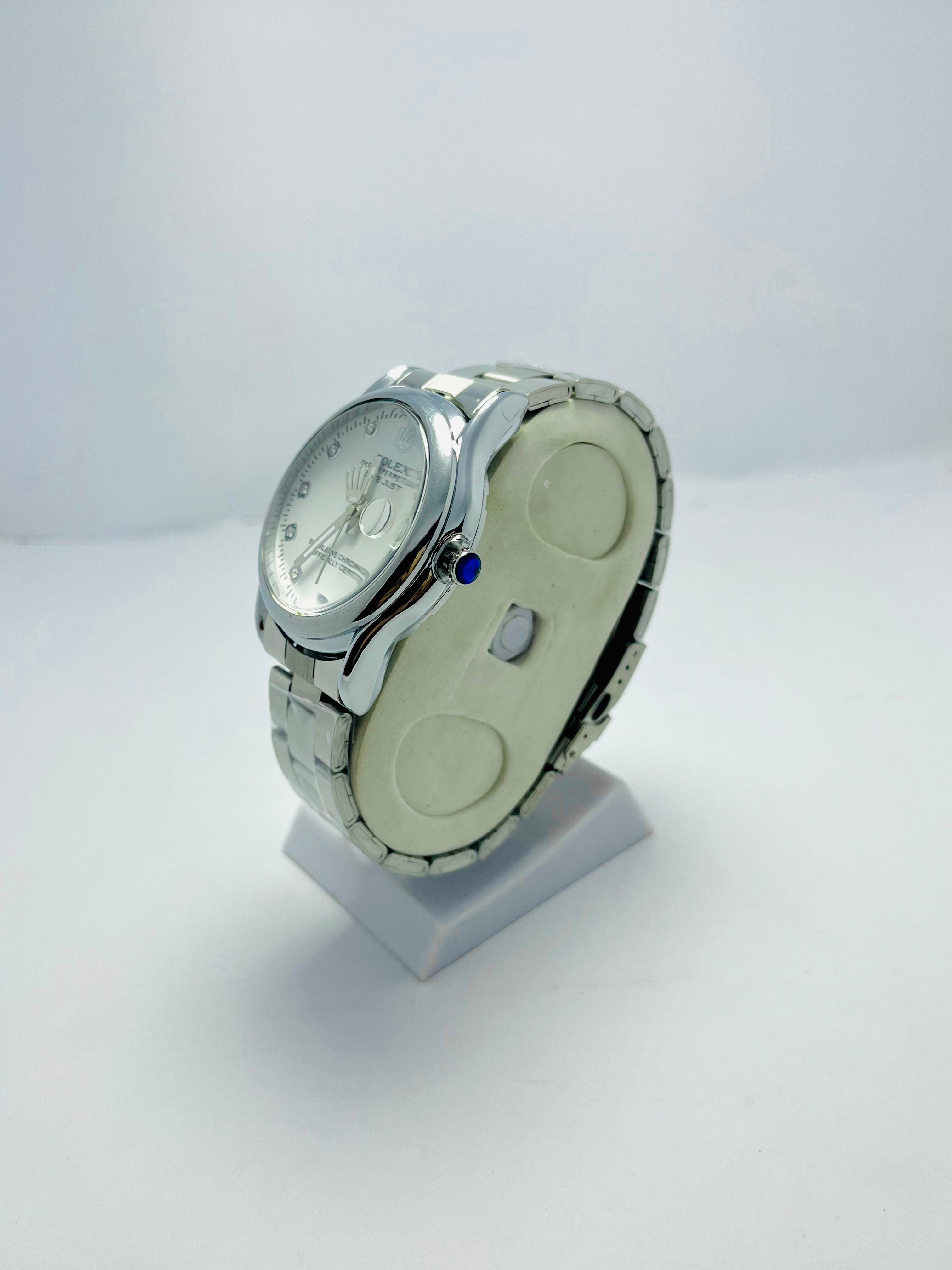 ROLEX WATCH WITH WHITE DIAL AND STRAP WITH PREMIUM QUALITY