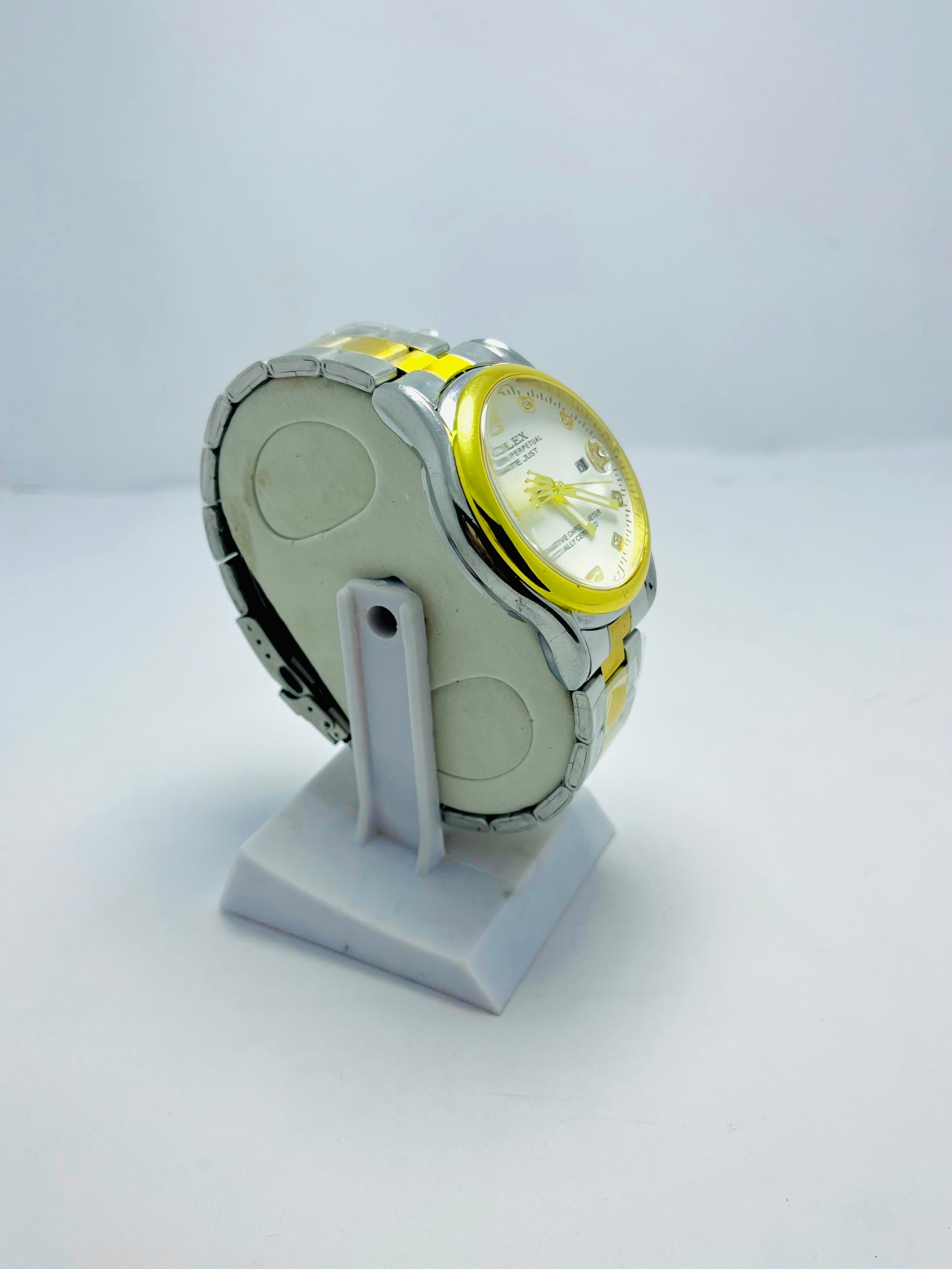 ROLEX WATCH WITH WHITE DIAL AND STRAP WITH PREMIUM QUALITY